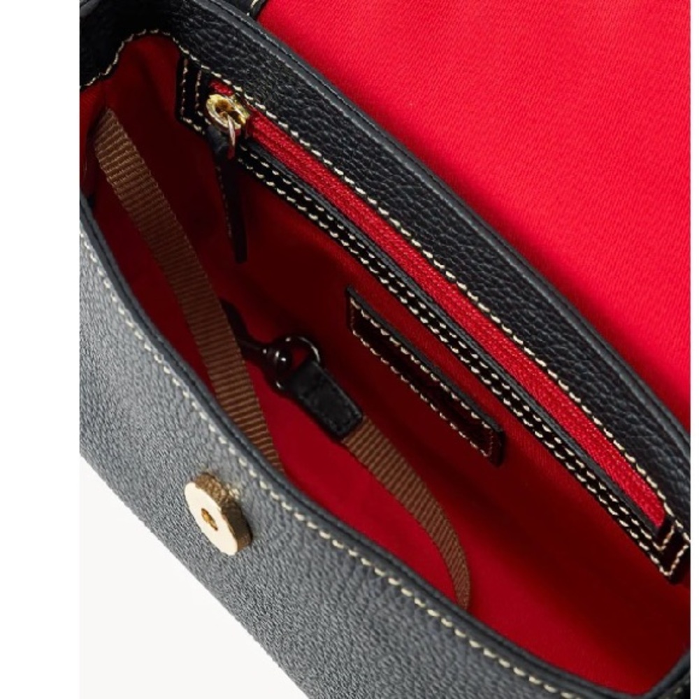 Dooney & Bourke Black Pebble Grain Rena Leather Crossbody Bag - Picture 4 of 5